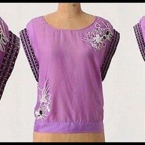 LEIF Notes Beaded Blouse Anthropologie